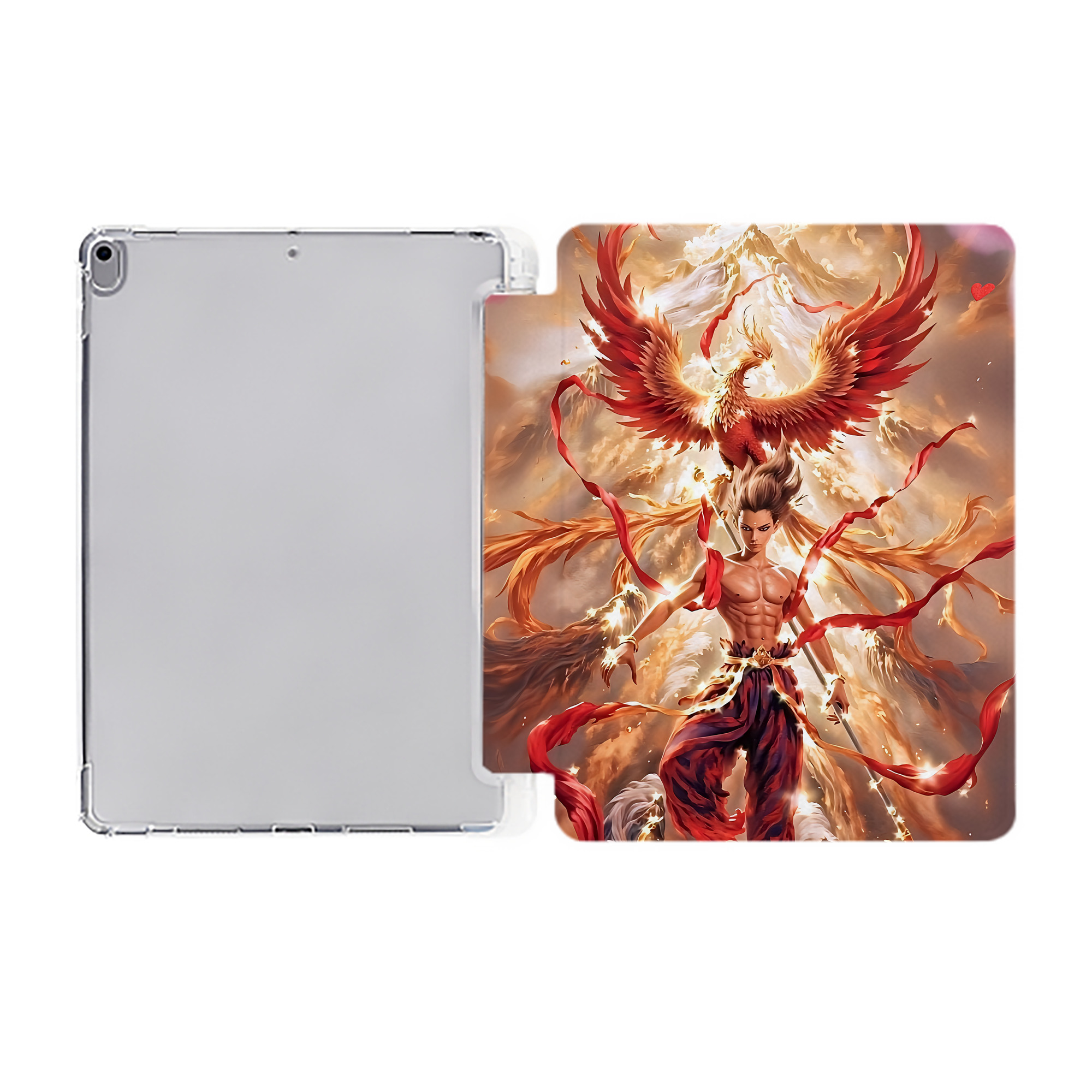 （画像用） Ne Zha 2 ナタ 魔童の大暴れ IPad ケース ペン収納付き 三つ折りスタンド PUレザー×シリコン 対応機種9.5/10.5/10.9インチ